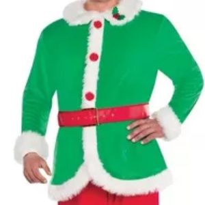 Santa’s North Pole Helper Unisex Costume - Jacket, Adjustable Belt, Knee Socks
